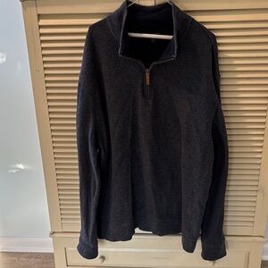 Lands' End Men's Dark Blue Zip-Up Sweater